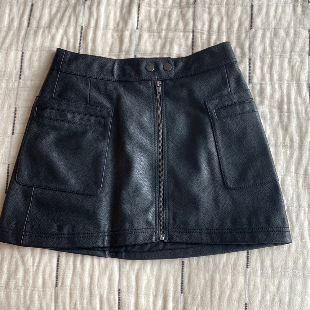 Free People Leather mini skirt